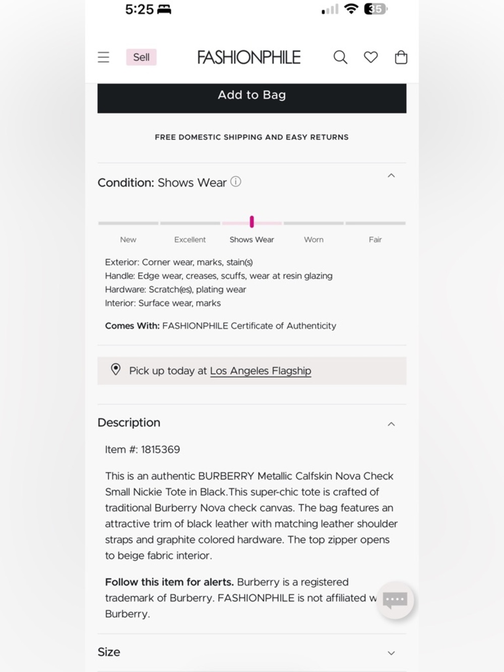 *NWT Burberry Haymarket Check Reversible Tote - Picture 8 of 9